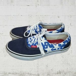 Vans Lace Up Women's 8 Mens 6.5 sneaker Blue On Blue White Stars